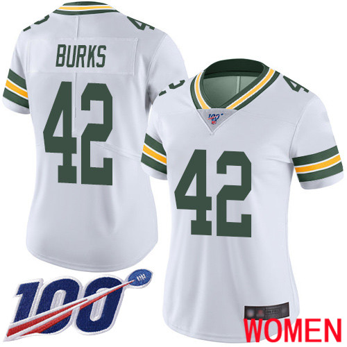 Green Bay Packers Limited White Women #42 Burks Oren Road Jersey Nike NFL 100th Season Vapor Untouchable